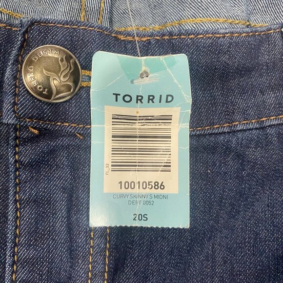NWT Torrid Womens Curvy Skinny Denim Jeans 20S Blue Stretch Cotton Blend Mid-Ris - Picture 3 of 15